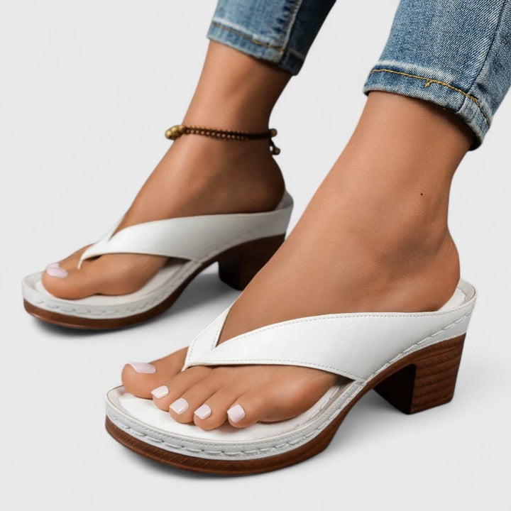 Women's Orthopedic Thong Heels Flip Flop Block Heel