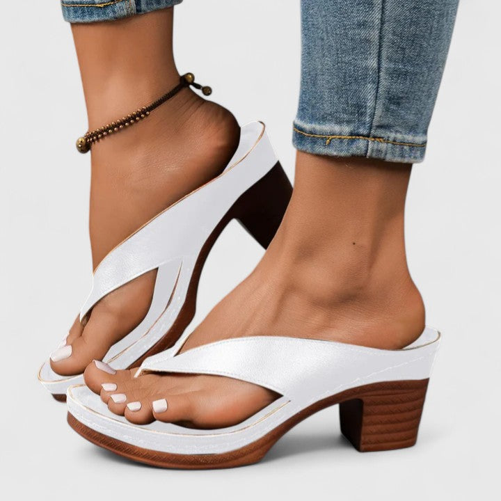 Women's Orthopedic Thong Heels Flip Flop Block Heel