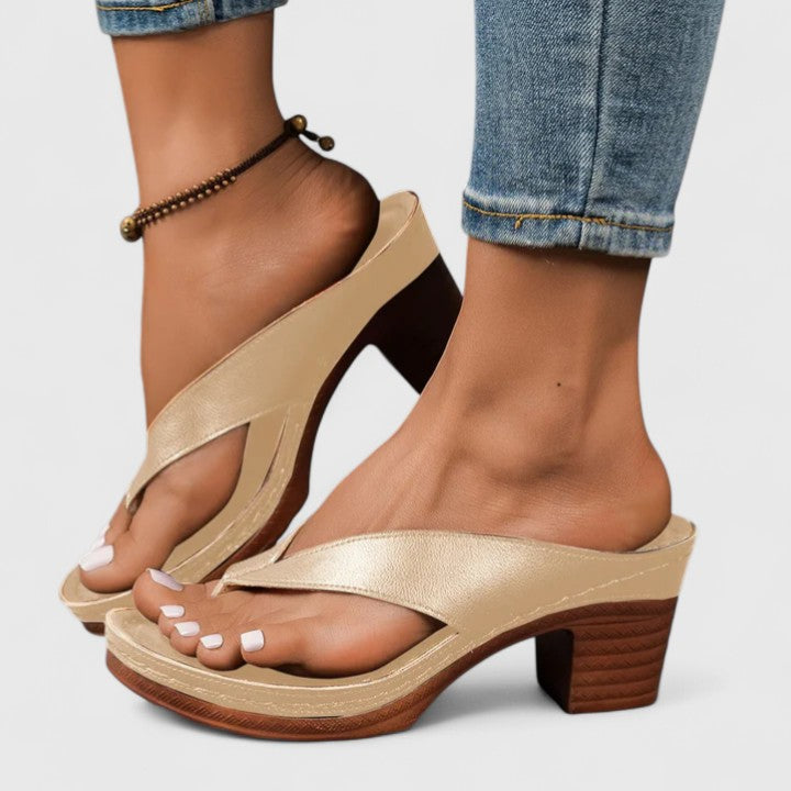 Women's Orthopedic Thong Heels Flip Flop Block Heel