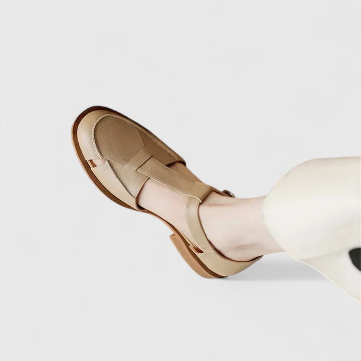 Women's T-Strap Mary Jane Sandals with Low Heel