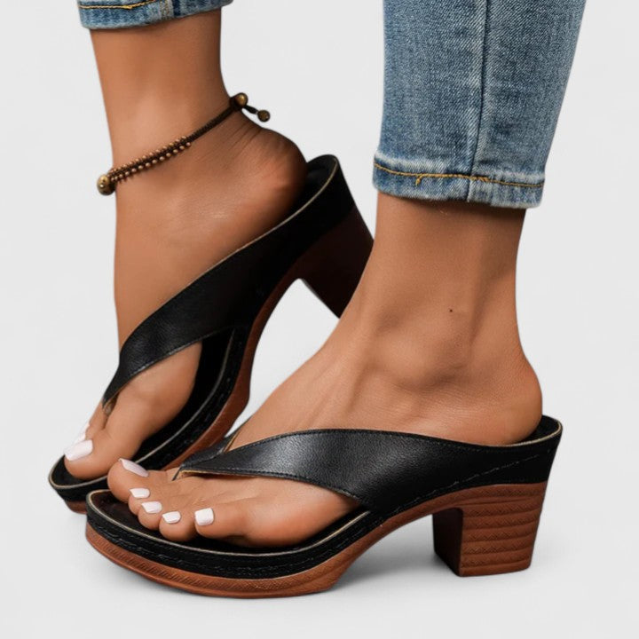Women's Orthopedic Thong Heels Flip Flop Block Heel
