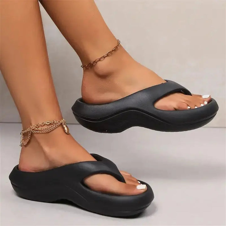 Women's Chunky Platform Flip Flops Cloud Cushion Thong