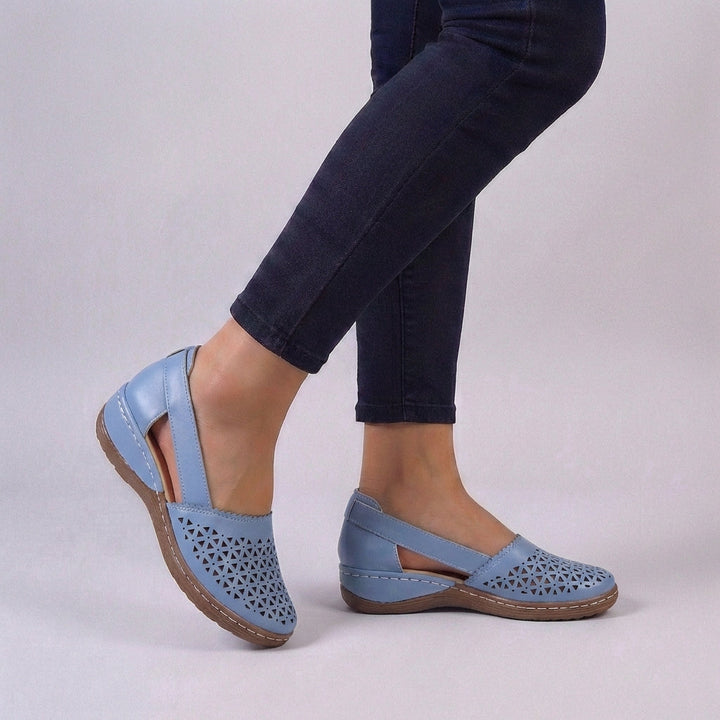 Women's Orthopedic Cutout Slip On Leather Loafers