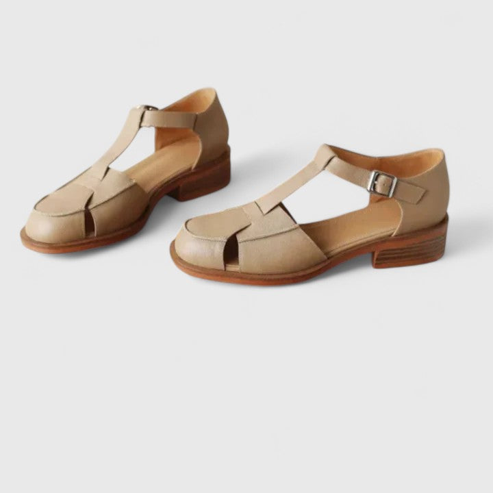 Women's T-Strap Mary Jane Sandals with Low Heel