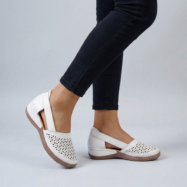 Women's Orthopedic Cutout Slip On Leather Loafers