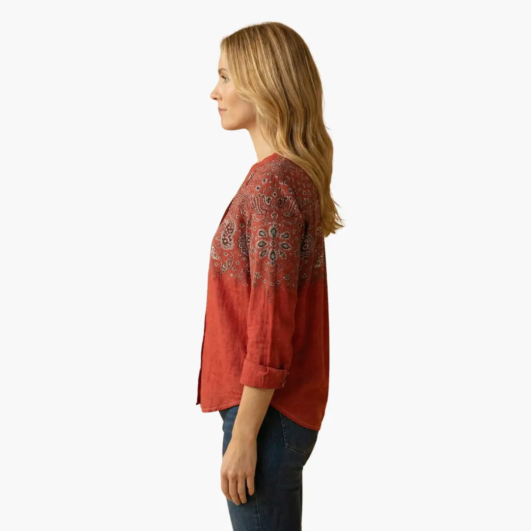 Women’s Button-Down Shirt with Classic Collar and Long Sleeves