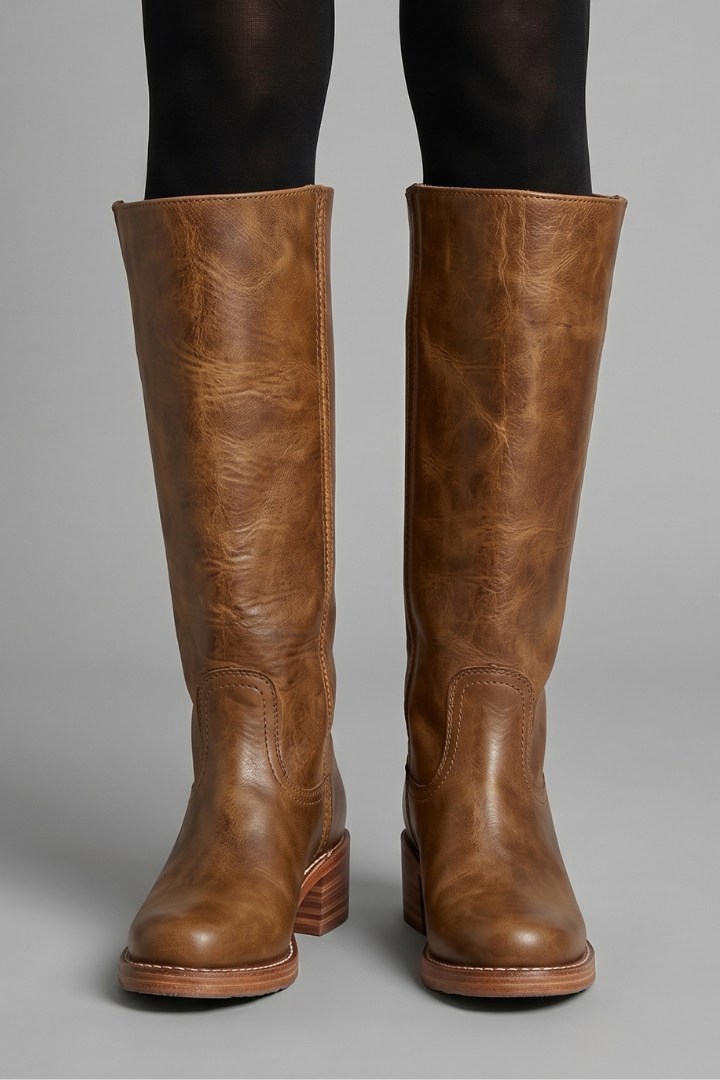 Women's Orthopedic Round Toe Mid-Calf Block Heel Boots