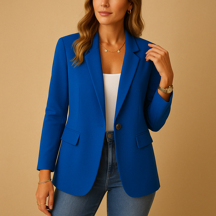 Women's Fitted Tailored Blazer Jacket Single Button