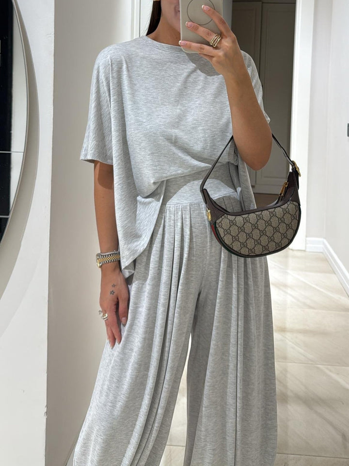 Women's Cotton Modal Top Wide Leg Pants Lounge Set