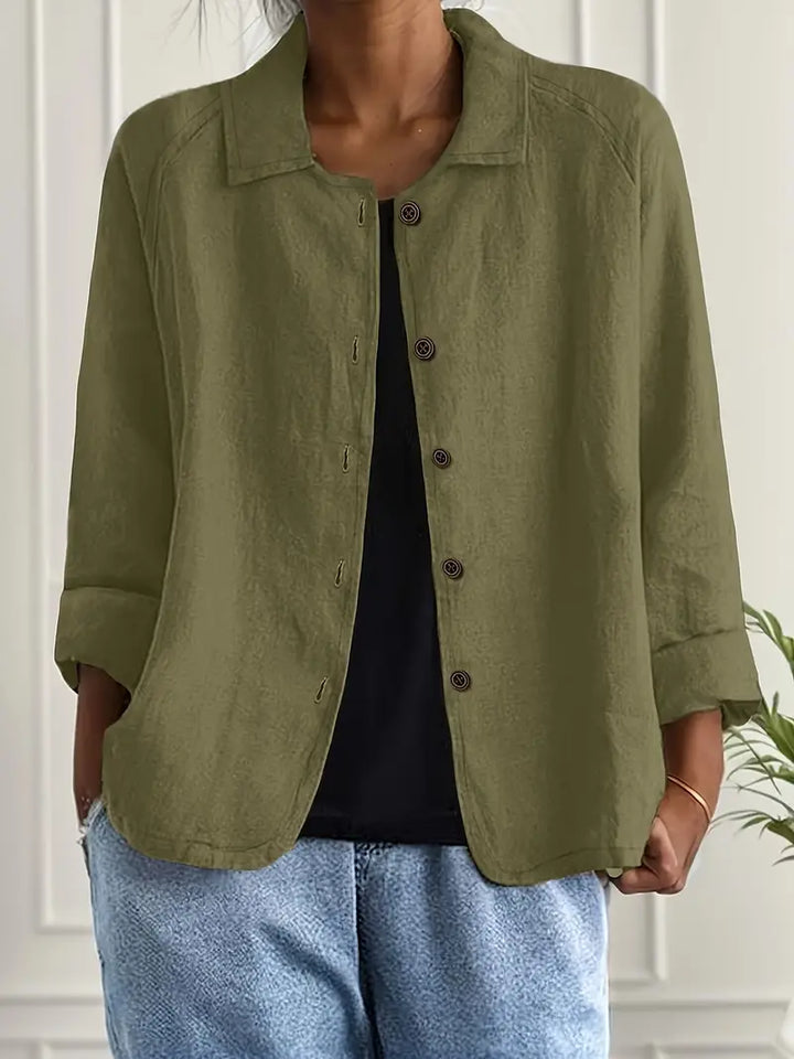 Women's Casual Button Front Lightweight Jacket Blouse