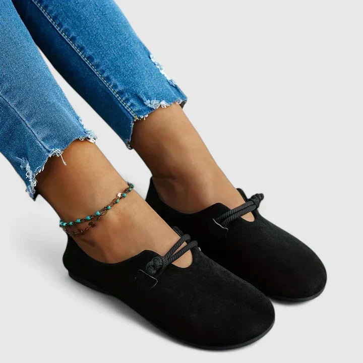 Women's Orthopedic Suede Slip On Ankle Strap Loafers