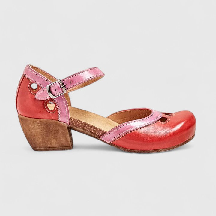 Women's Orthopedic Cutout Buckle Strap Block Heel Sandals