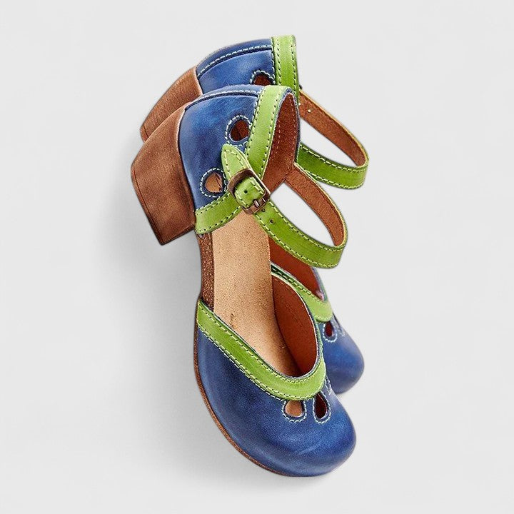 Women's Orthopedic Cutout Buckle Strap Block Heel Sandals