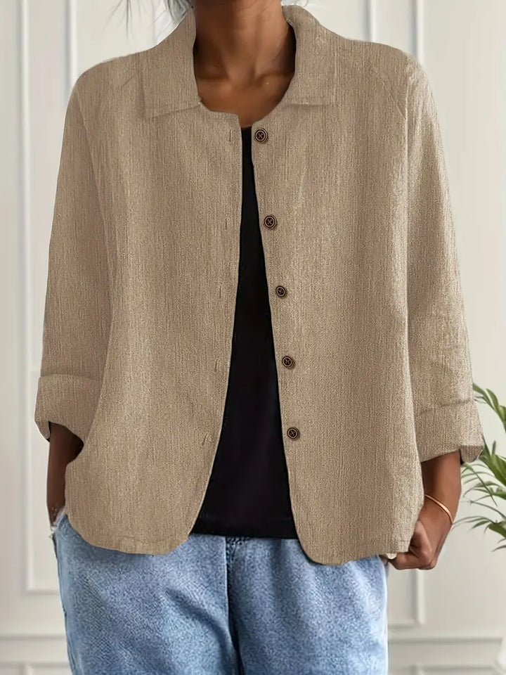 Women's Casual Button Front Lightweight Jacket Blouse