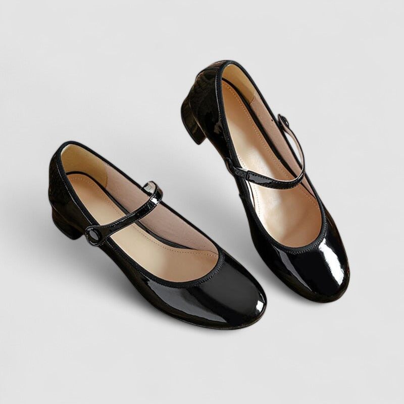 Women's Mary Jane Block Heel Shoes with Ankle Strap