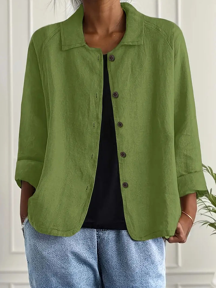 Women's Casual Button Front Lightweight Jacket Blouse