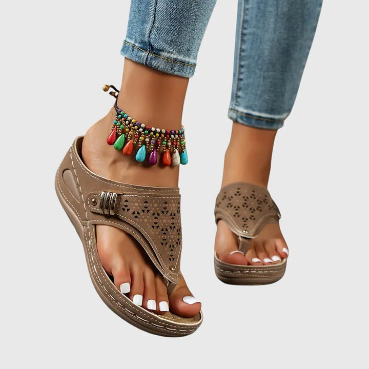Women's Orthopedic Wedge Thong Flip Flop Sandals