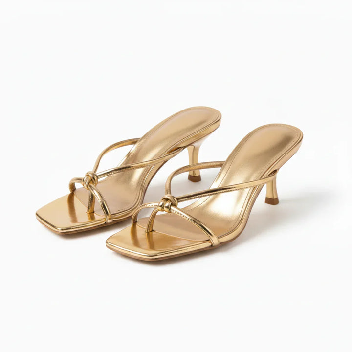 Women's Orthopedic Heeled Sandals – Elegant Knot Strap Fit