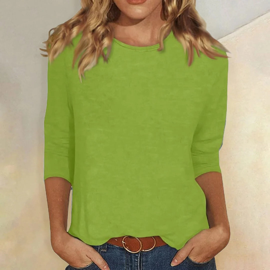Women's 3/4 Sleeve Crew Neck Casual Top