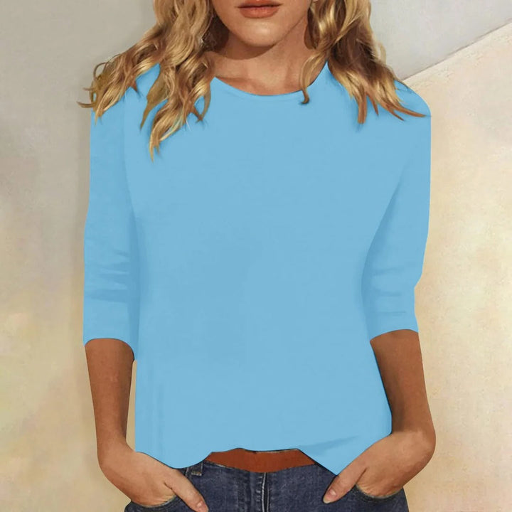 Women's 3/4 Sleeve Crew Neck Casual Top