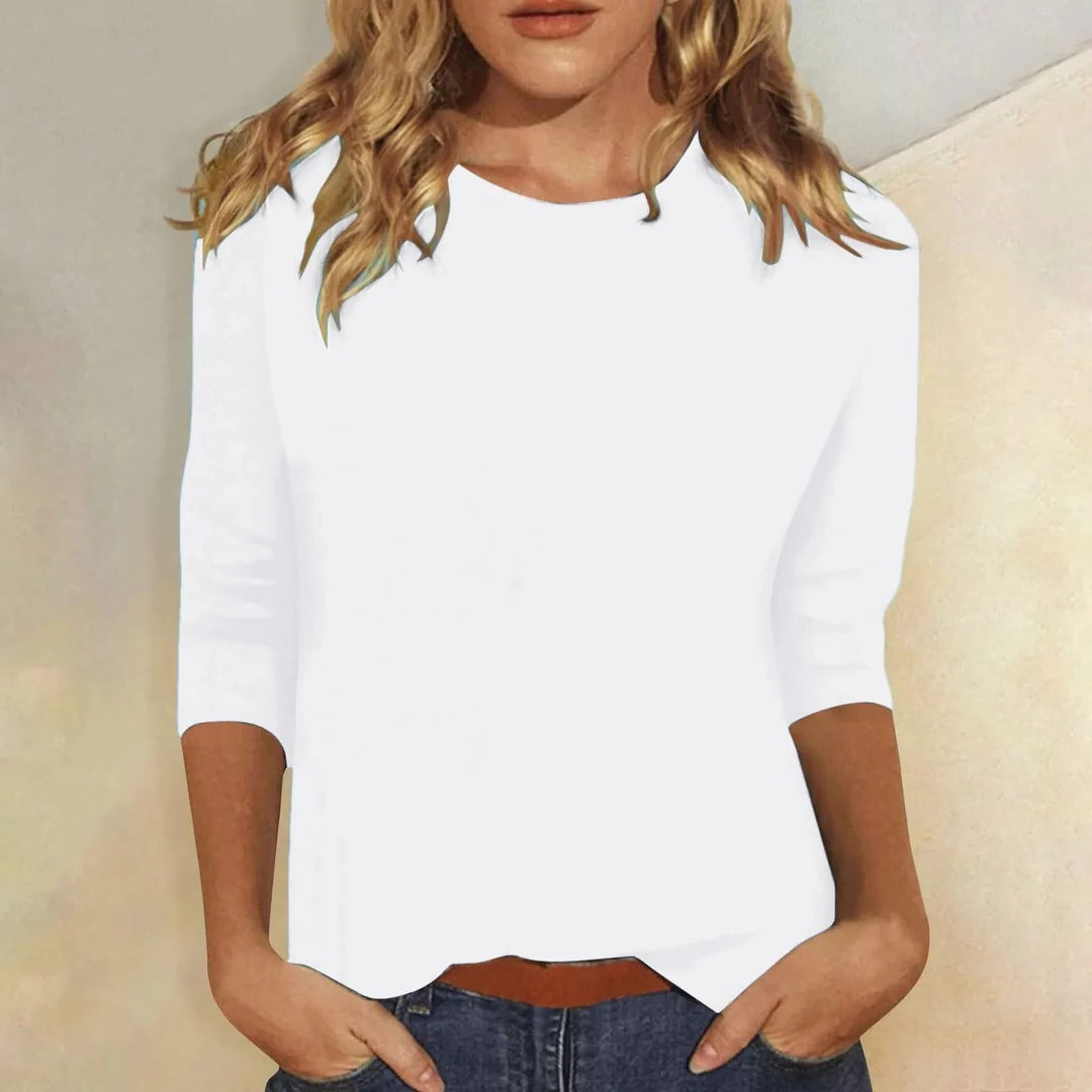 Women's 3/4 Sleeve Crew Neck Casual Top