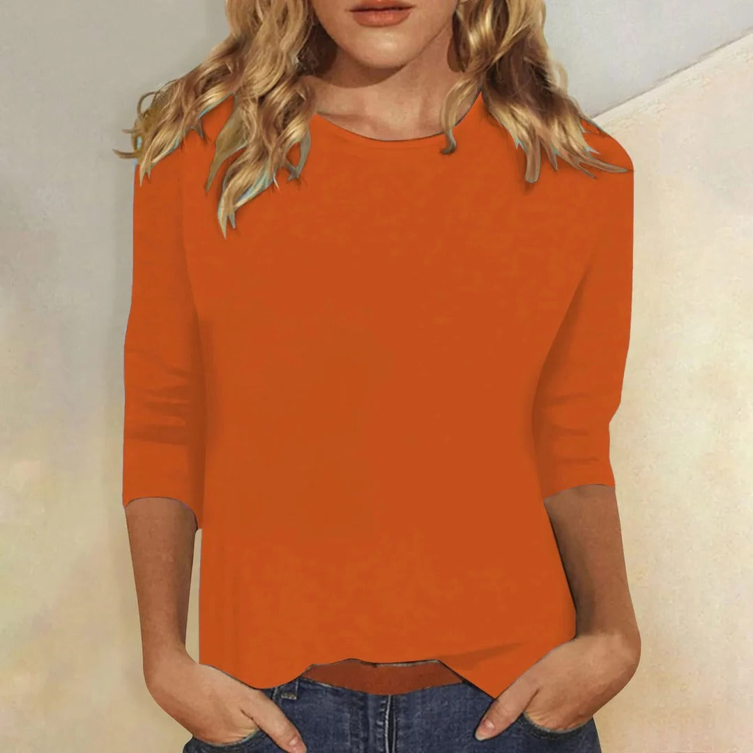 Women's 3/4 Sleeve Crew Neck Casual Top