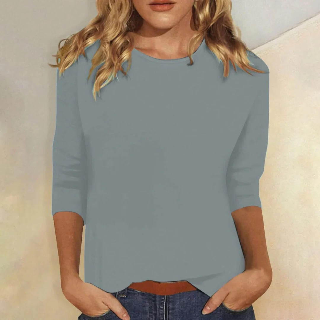 Women's 3/4 Sleeve Crew Neck Casual Top