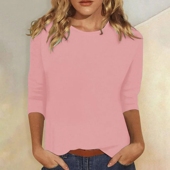 Women's 3/4 Sleeve Crew Neck Casual Top