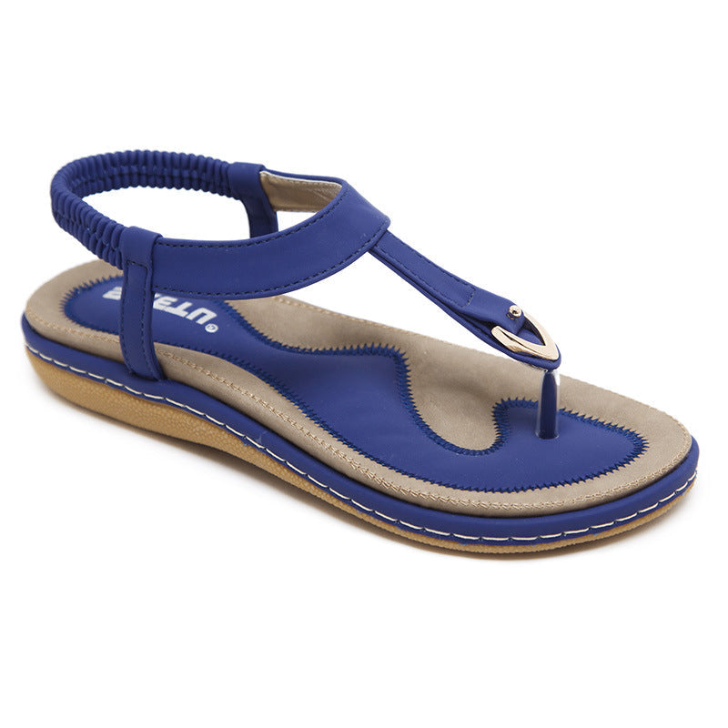 Women's Orthopedic T-Bar Thong Elastic Slingback Flat Sandals
