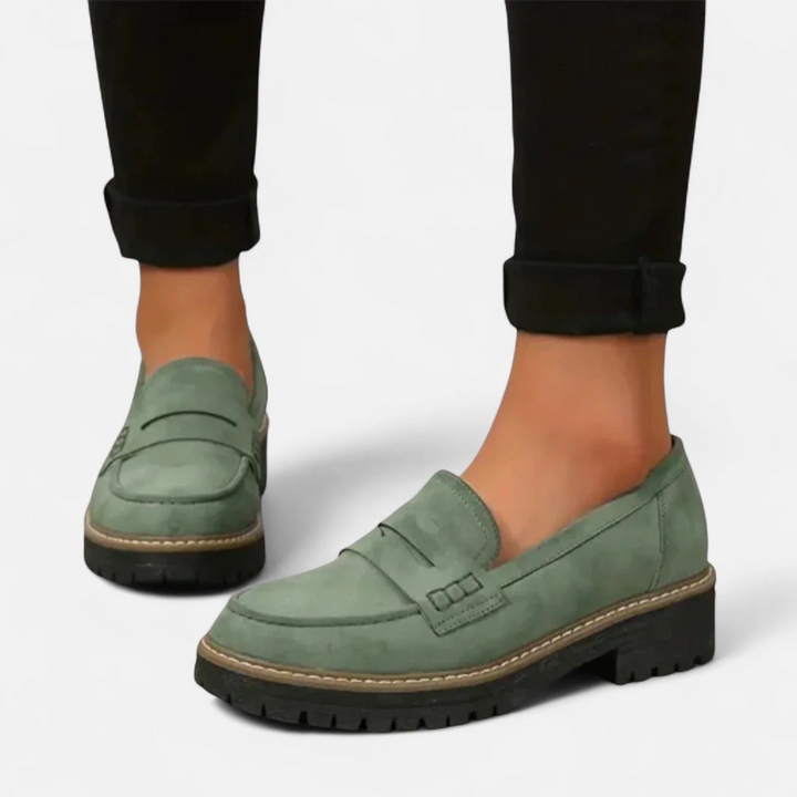 Women's Suede Penny Loafer Orthopedic Moccasins