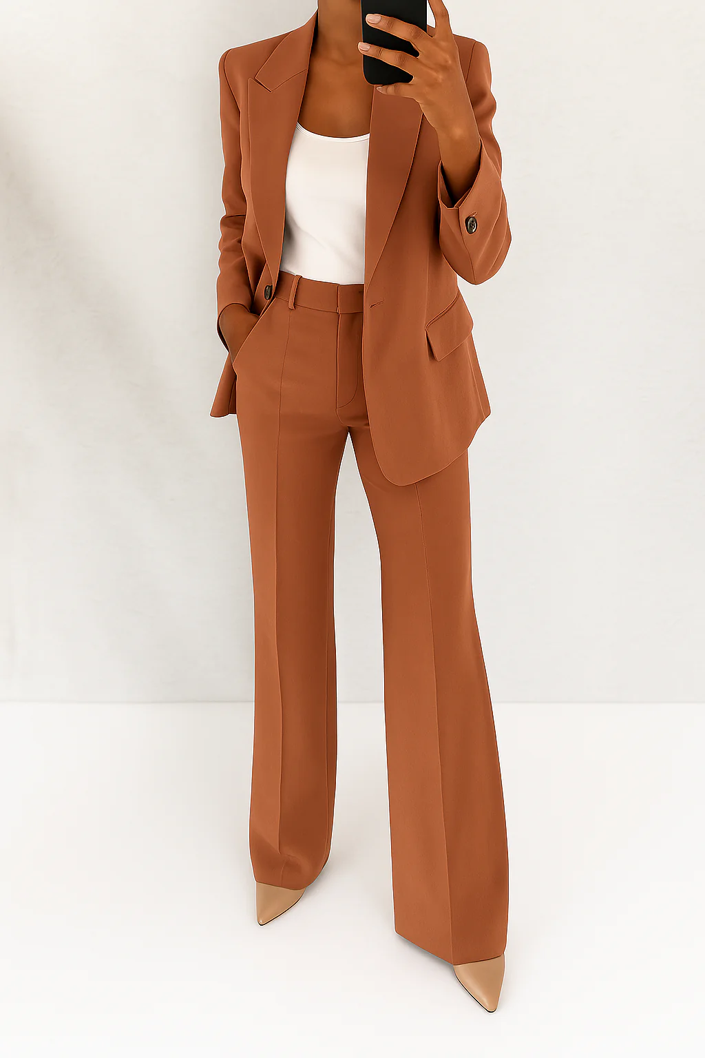 Women's Two-Piece Blazer and Wide Leg Trouser Set