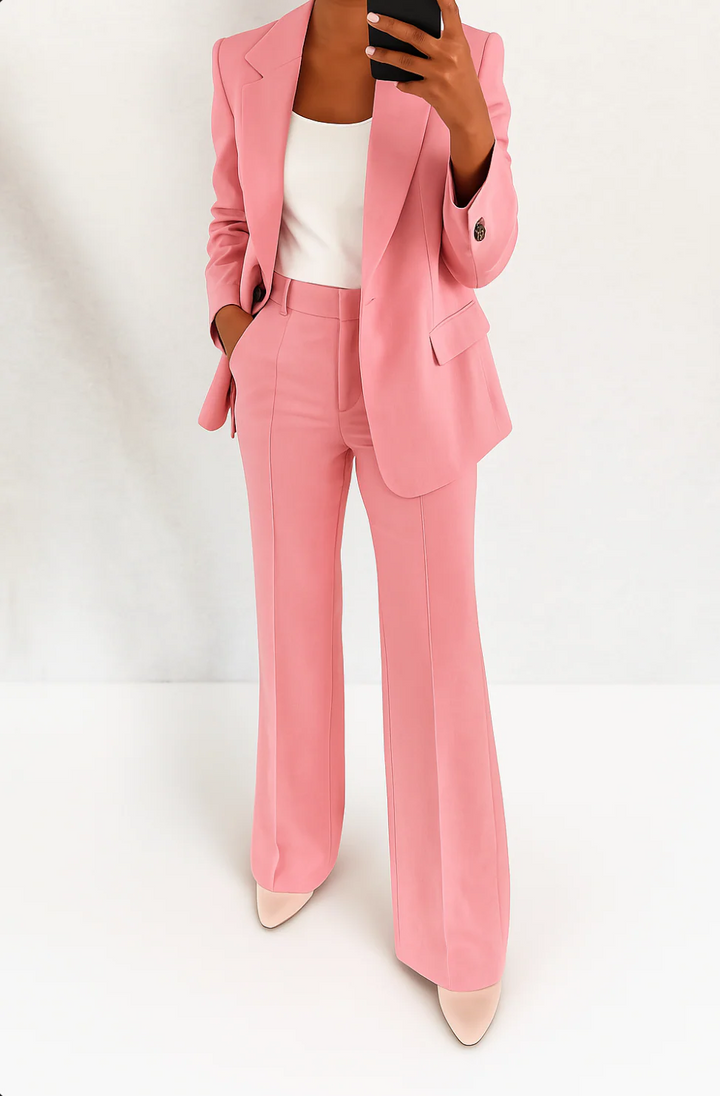 Women's Two-Piece Blazer and Wide Leg Trouser Set