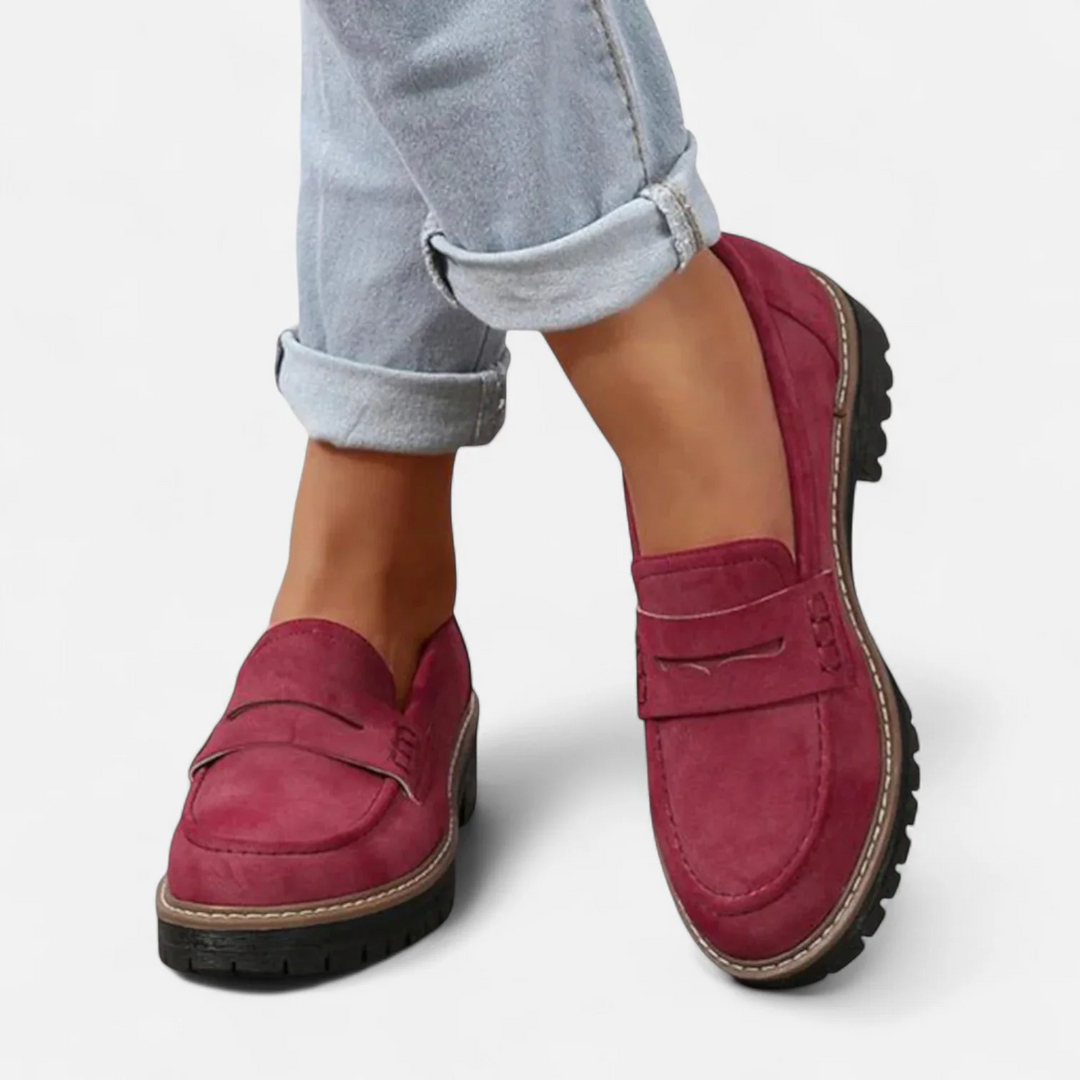 Women's Suede Penny Loafer Orthopedic Moccasins