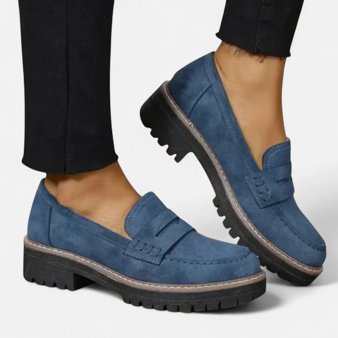 Women's Suede Penny Loafer Orthopedic Moccasins