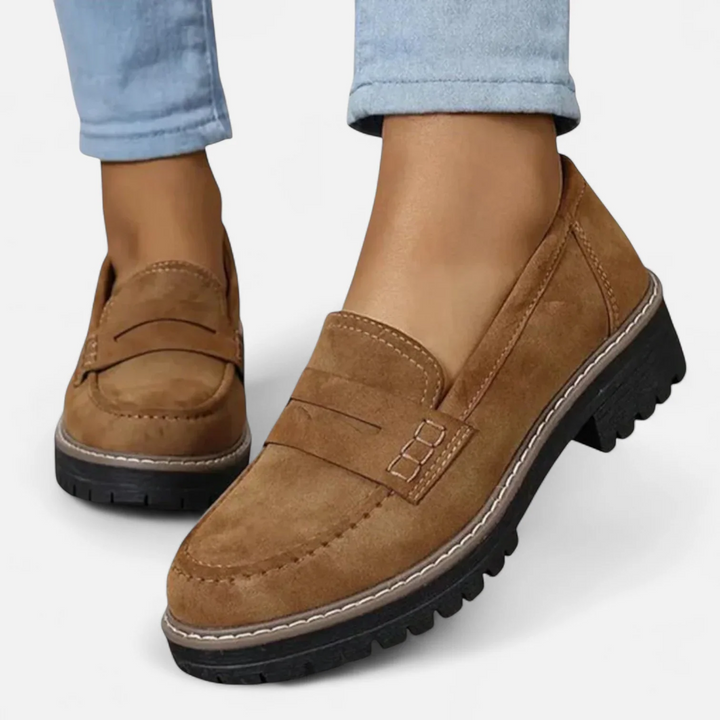 Women's Suede Penny Loafer Orthopedic Moccasins