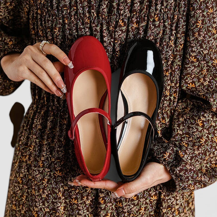Women's Mary Jane Block Heel Shoes with Ankle Strap