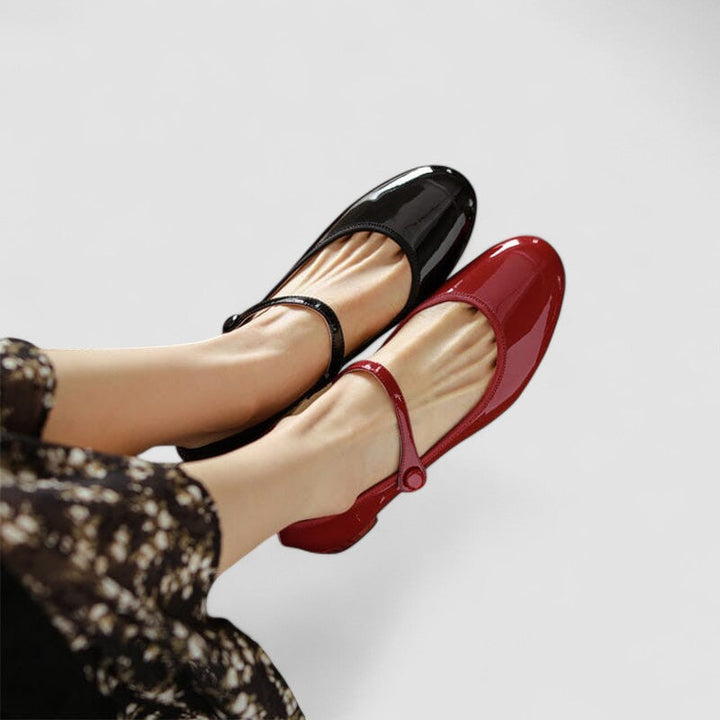 Women's Mary Jane Block Heel Shoes with Ankle Strap