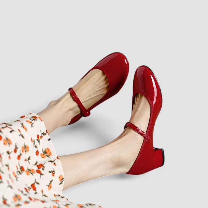 Women's Mary Jane Block Heel Shoes with Ankle Strap