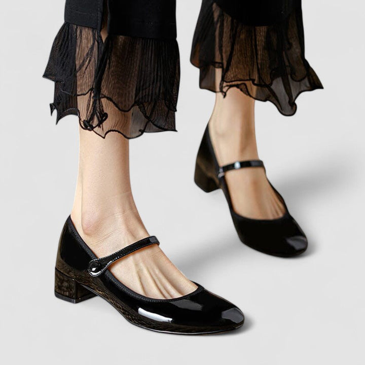 Women's Mary Jane Block Heel Shoes with Ankle Strap