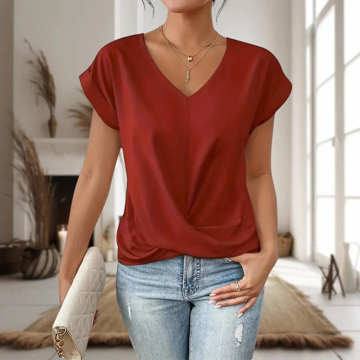 Women's V-Neck Short Sleeve Casual T-Shirt