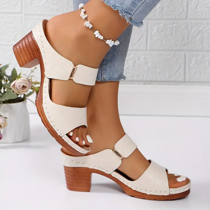 Women's Orthopedic Block Heel Sandals with Ankle Strap