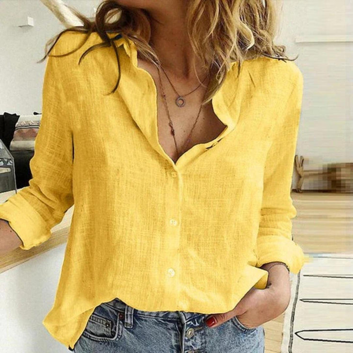 Women's Button Down Relaxed Fit Long Sleeve Shirt