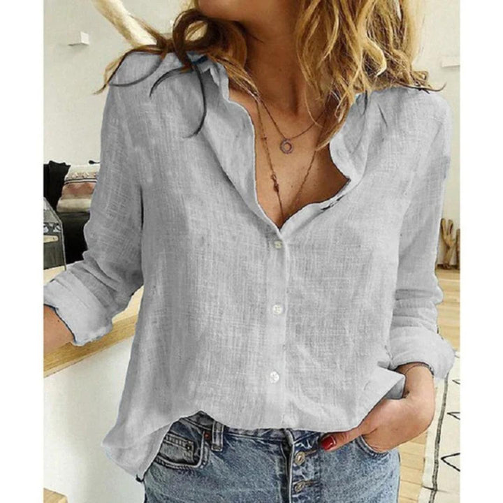 Women's Button Down Relaxed Fit Long Sleeve Shirt