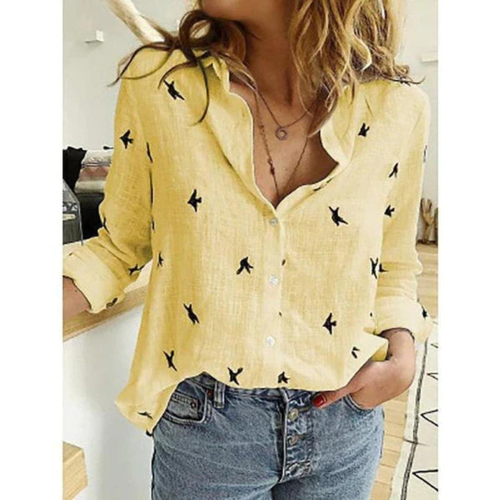 Women's Button Down Relaxed Fit Long Sleeve Shirt