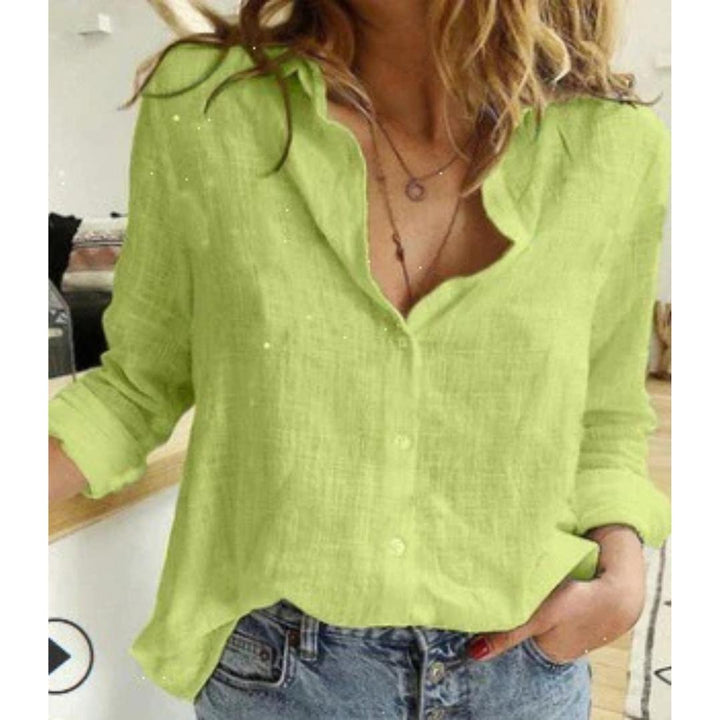 Women's Button Down Relaxed Fit Long Sleeve Shirt